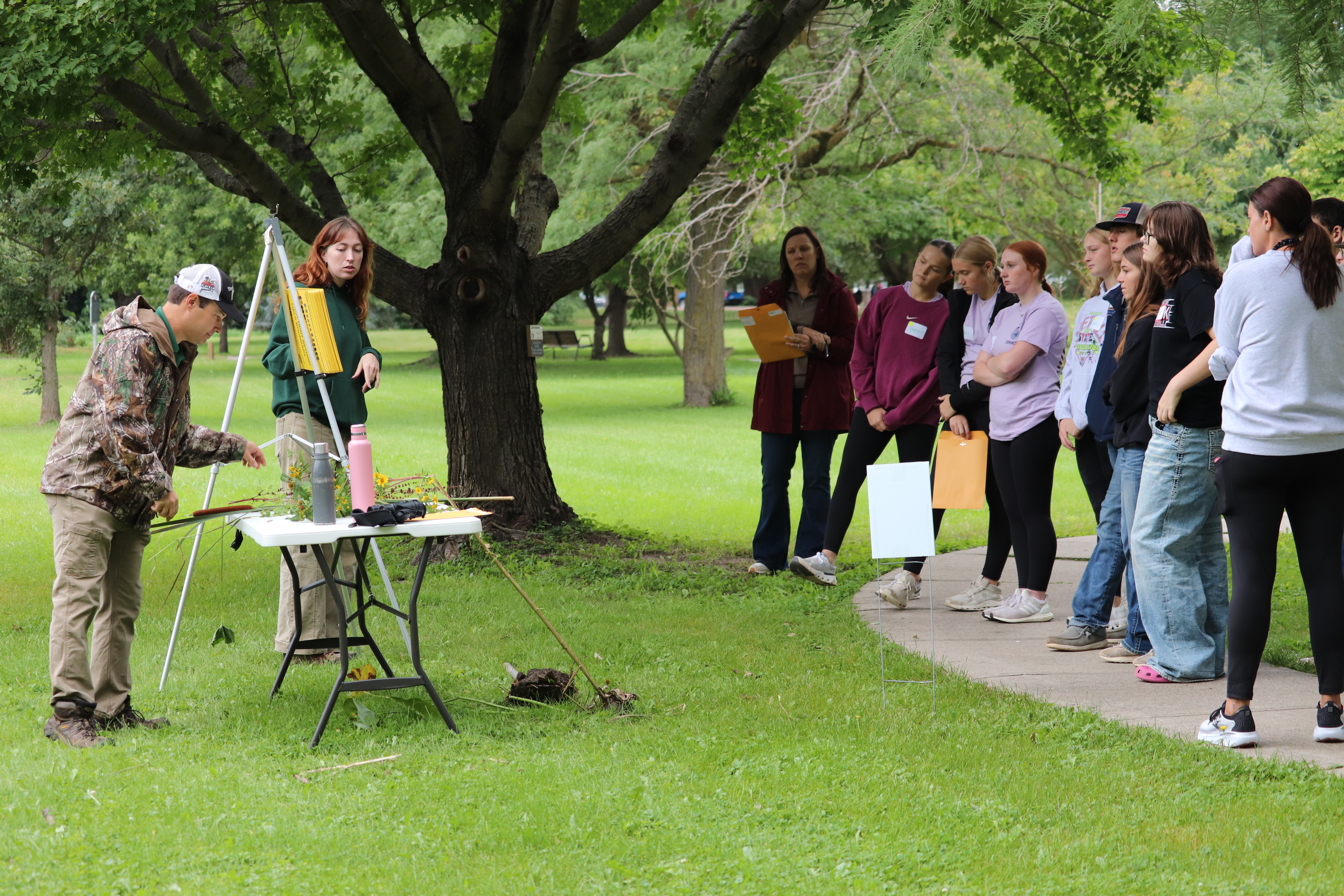 Students learn the importance of wetlands through hands-on learning with the Nebraska Game and Parks staff.
