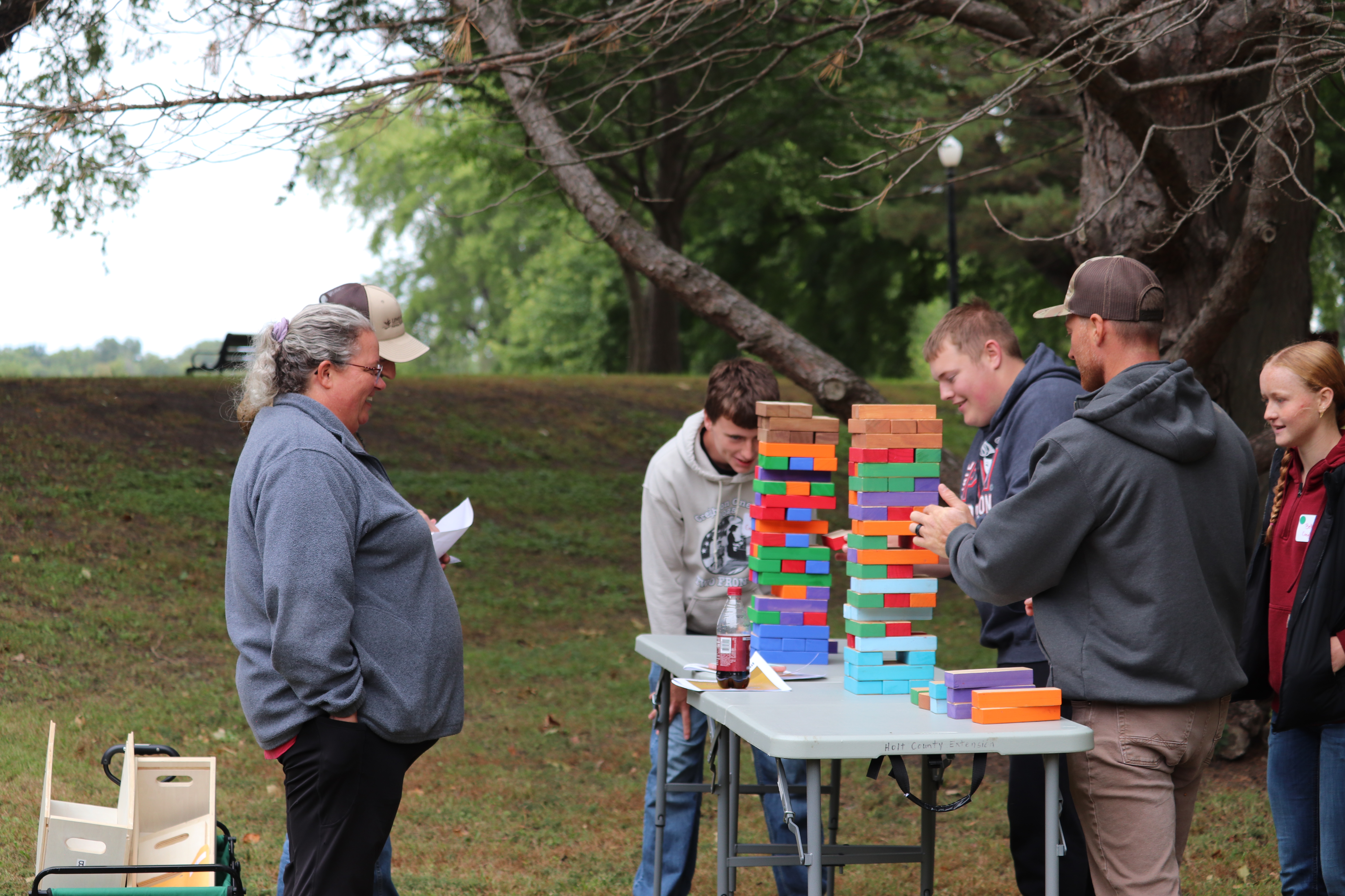 Students play Soil Jenga to learn about conserving healthy soils through skilled management.